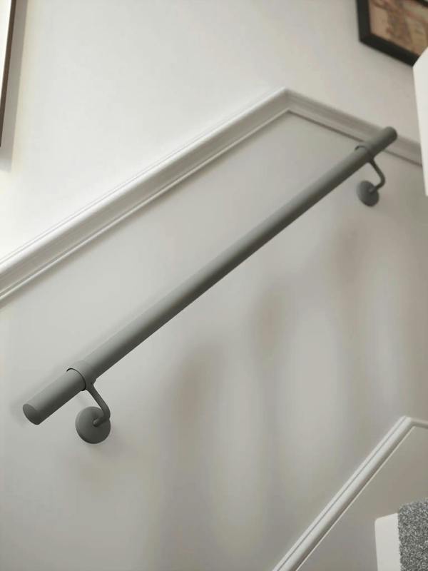 Luddington textured grey straight flight handrail in 1.2m variation