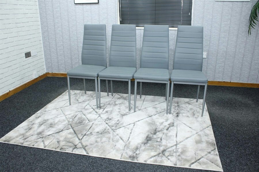 Kosy Koala Dining Chairs Set of 4 Grey Leather Kitchen Chairs