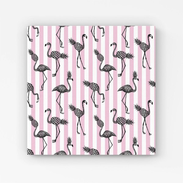 Warren Reed Pineapple Flamingo Canvas