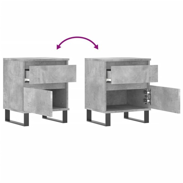 Berkfield Bedside Cabinet Concrete Grey 40x35x50 cm Engineered Wood