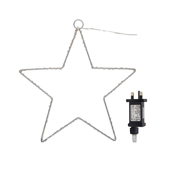 Samuel Alexander 30cm Light up Dewdrop Christmas 2D Star with 120 Warm White LEDs & Timer Function