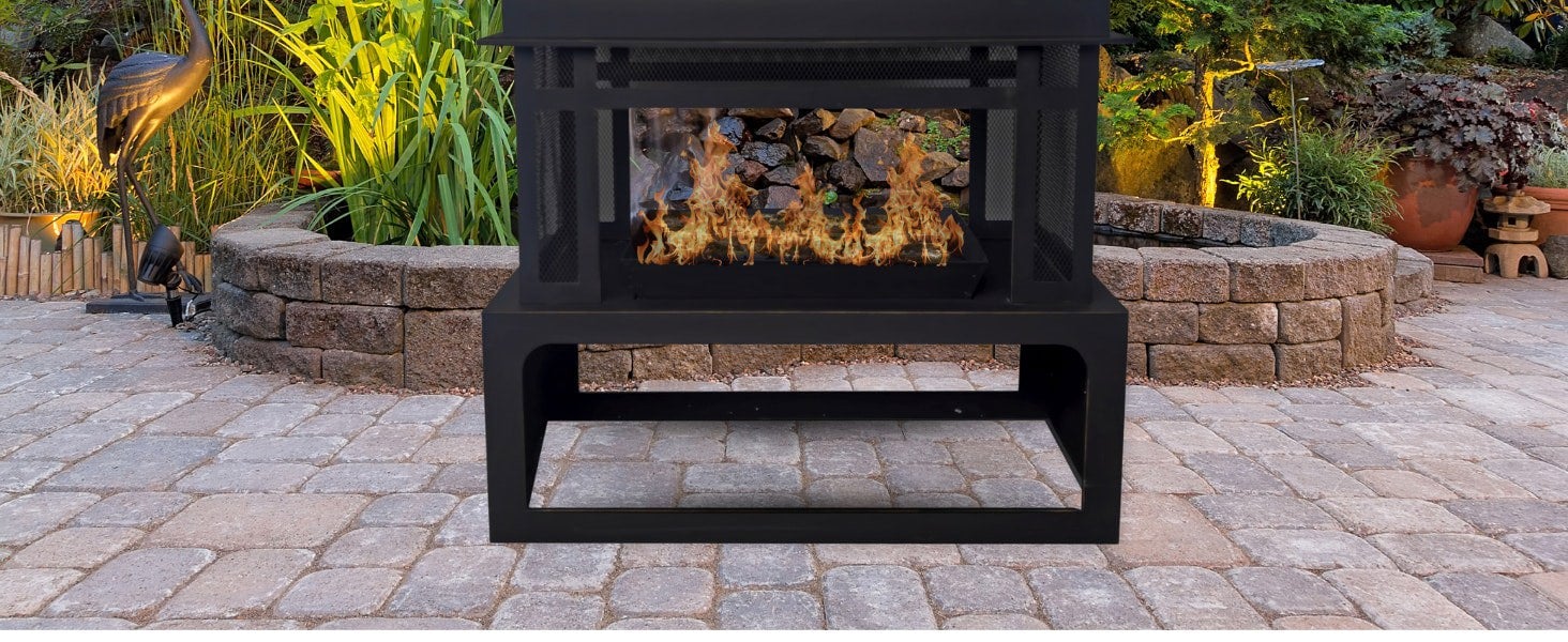 Callow Outdoor Garden Fireplace Wood Log Burning Fireplace for Outdoor Garden Heating