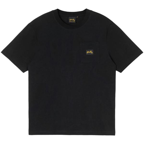 Front view of Stan Ray Patch Pocket T-Shirt for Men in Black