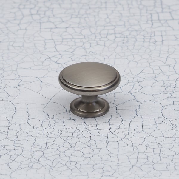 Handle & Home Brushed Nickel Cup Handle & Coordinating Round Knobs