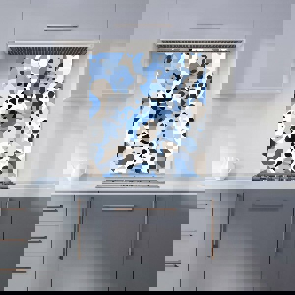 Warren Reed - Designer Blue Camouflage Pattern Kitchen Splashback