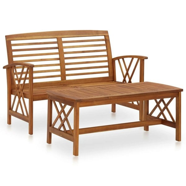 Berkfield 2 Piece Garden Lounge Set Solid Acacia Wood