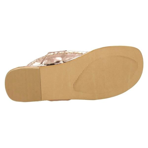 Leather Collection Ladies Leather Collection Flat Toeloop Braided Sandals F00077