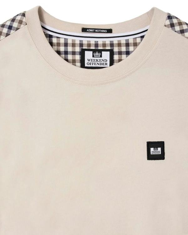 Weekend Offender Medea House Check T-Shirt - Cement