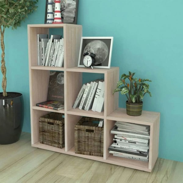 Berkfield Staircase Bookcase/Display Shelf 107 cm Oak