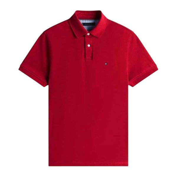 Tommy Hilfiger Mens 1985 Embroidered Logo Polo Shirt - Red - 