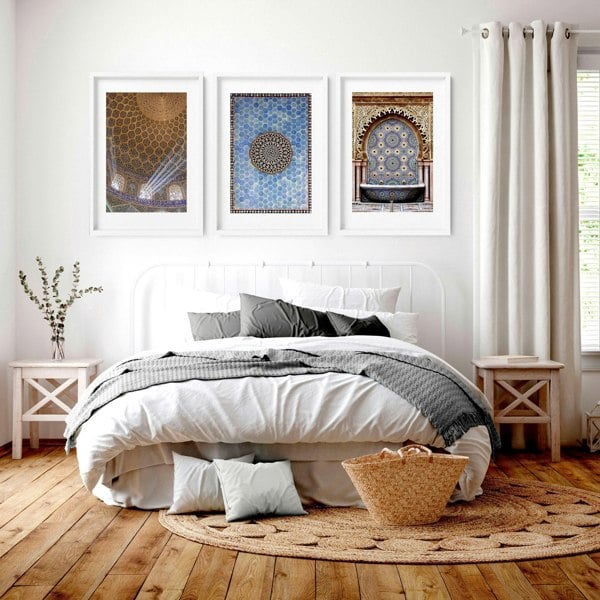 Islamic Art geometry | set of 3 Bedroom wall art