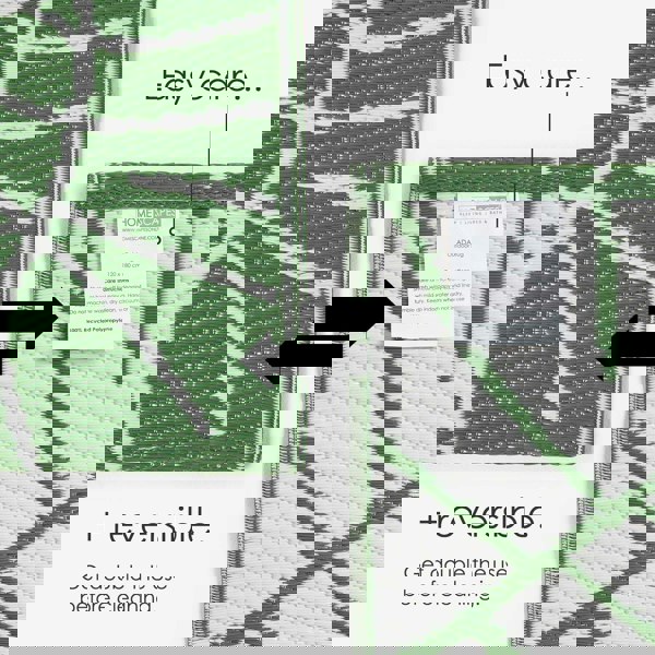 HOMESCAPES Outdoor Rug Luxury Waterproof Reversible Recycled, For Garden, Ada Botanical