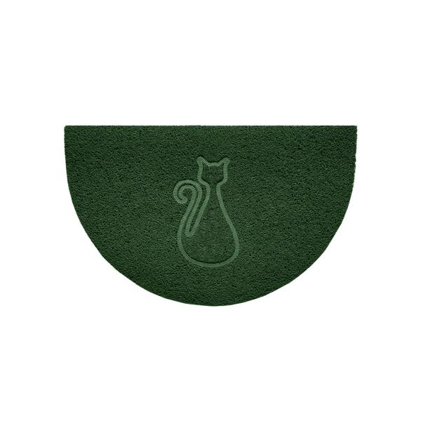 Nicoman Cat Embossed Halfmoon Indoor/Sheltered Outdoor Spaghetti Doormat