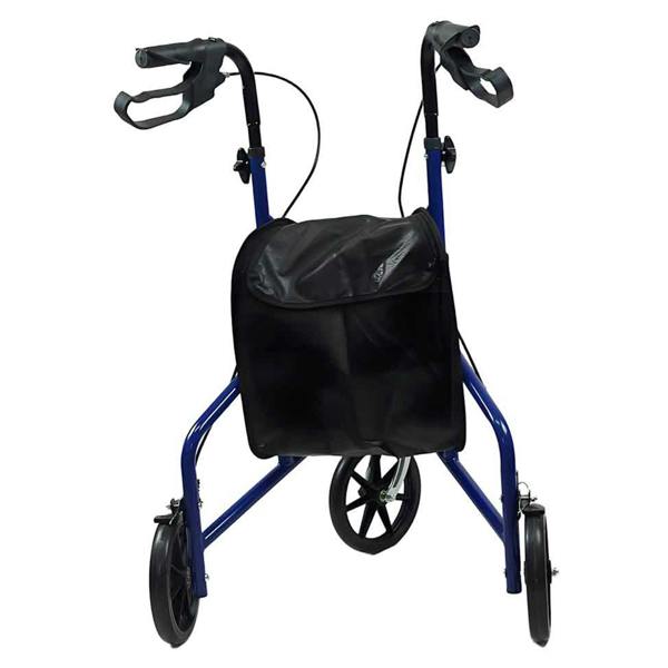 Gr8 Home 3 Wheel Rollator Walker Lightweight Folding Adjustable Height Brakes Bag 125kg