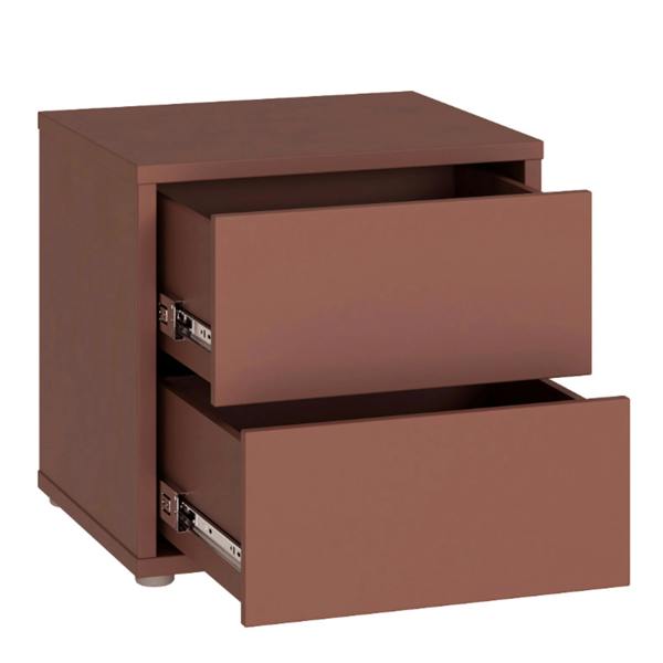 Furniture To Go Alice Springs Low Bedside Cabinet with 2 Drawers Push-to-Open in Terracotta
