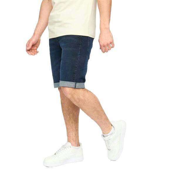 Crosshatch Mens Youlgreeve Denim Belted Shorts - Dark Wash - 