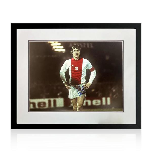 Johan Cruyff Signed AFC Ajax Photo Deluxe Mount Frame (AFTAL Authentication)