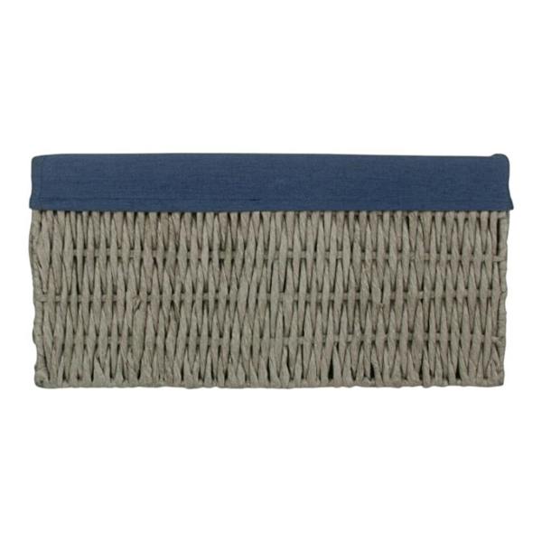 Navy Blue Paper Rope Storage Basket with Navy Blue Cotton Lining