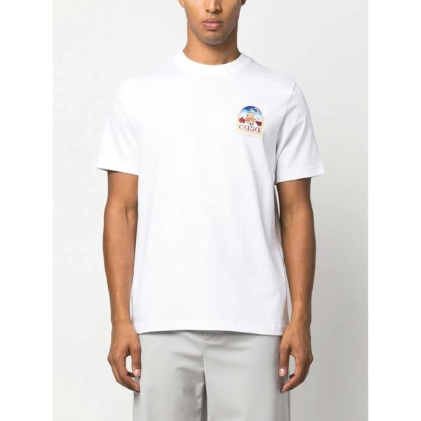 Casablanca Printed Vue De L'Arche Printed T-Shirt in White T-Shirt   in  White
