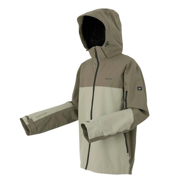 Regatta Mens Bosfield III Waterproof Jacket - Golden Sand/Treetop - 