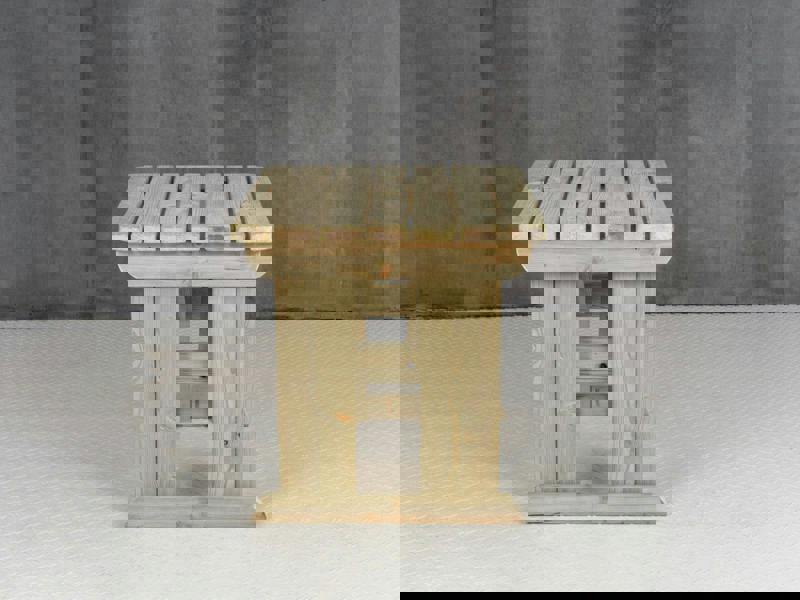 Hollies Rounded Wooden Garden Table – Outdoor Picnic Dining Desk for Gardens, Patios, and Backyards