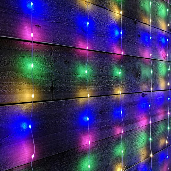 Samuel Alexander 2.1m 300 LED Indoor Outdoor Party Curtain Christmas Lights in Multi-Coloured