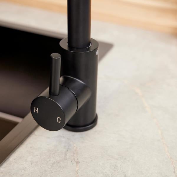 Top-Fix | Vito Square Neck Style Kitchen Mixer Tap | Matt Black Finish