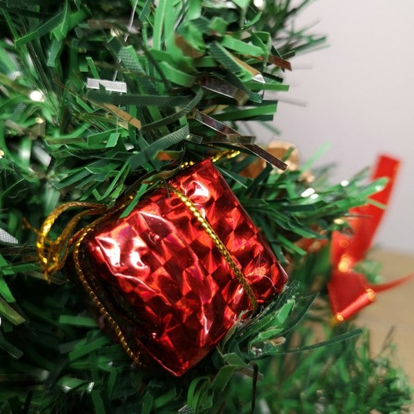 Samuel Alexander 30cm Premier Green Mini Christmas Tree Decorated in Red & Gold