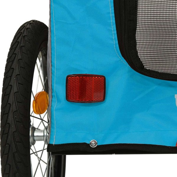Berkfield Dog Bike Trailer Blue and Grey Oxford Fabric and Iron