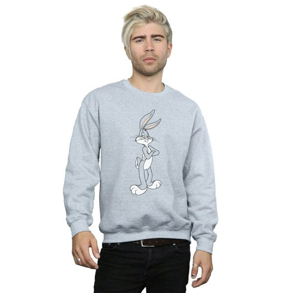 Looney Tunes Mens Bugs Bunny Crossed Arms Sweatshirt - Sports Grey