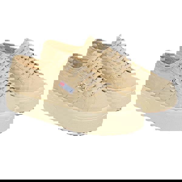 Superga Unisex Adult 2740 Linen Platform Trainers - Beige/Off White - 