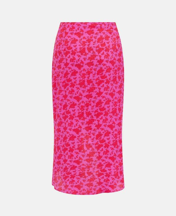 GATHERED MIDI SKIRT PINK FLORAL back