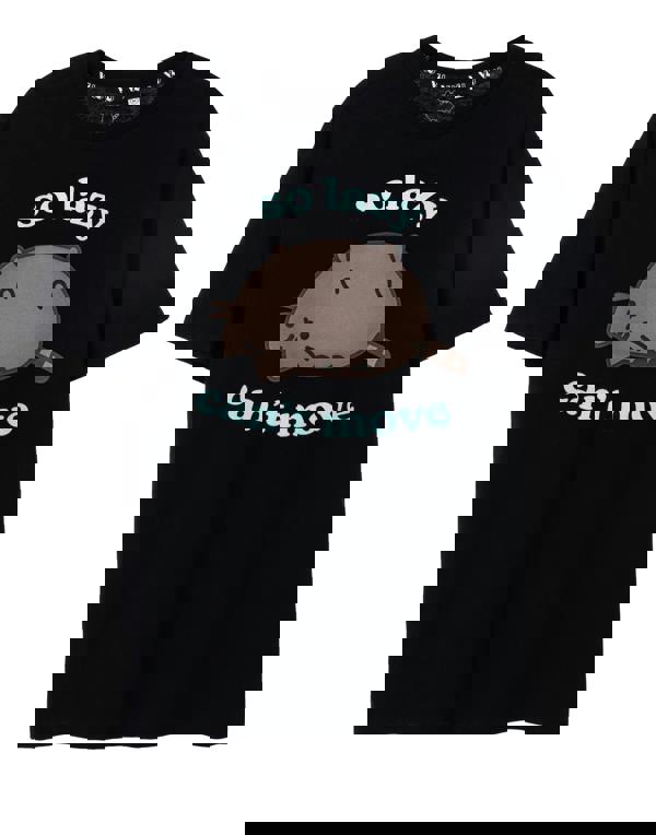 Pusheen Womens Black So Lazy Short Sleeved T-Shirt