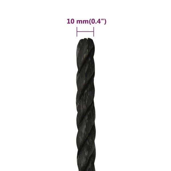 Berkfield Work Rope Black 10 mm 50 m Polypropylene
