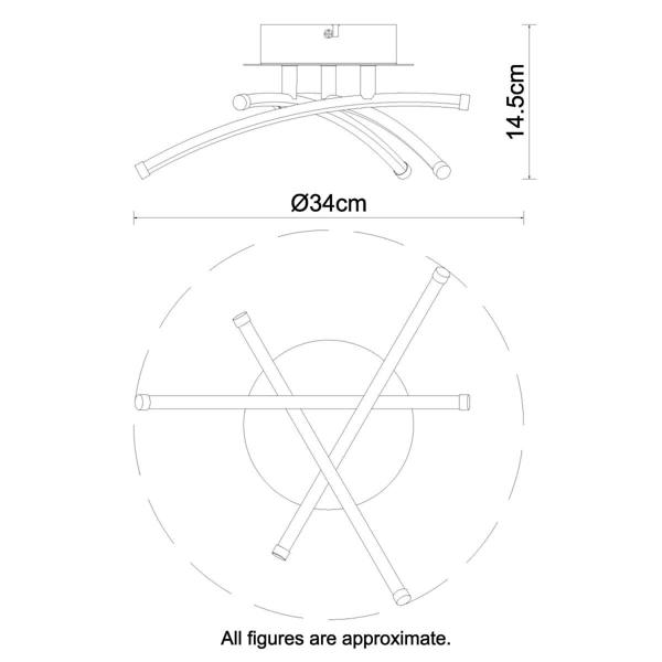 COSYLYTE Hatton Mini 3 Light Integrated LED Ceiling Light