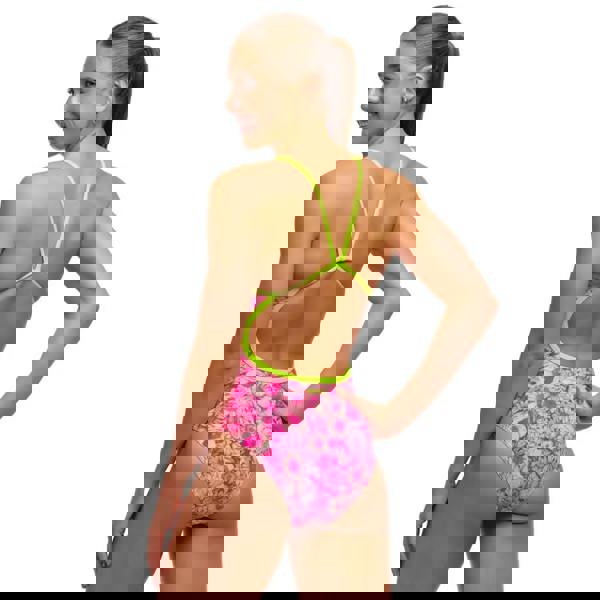 Funkita Rosie Cheeky Single Strap Swimsuit - Pink/Lime