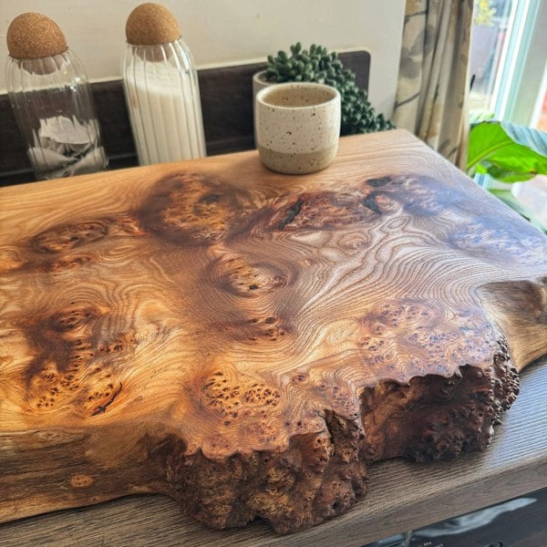 Giraffes & Craftz XL Live Edge Elm Chopping Board - Scottish Elm James Martin Style Chopping Board