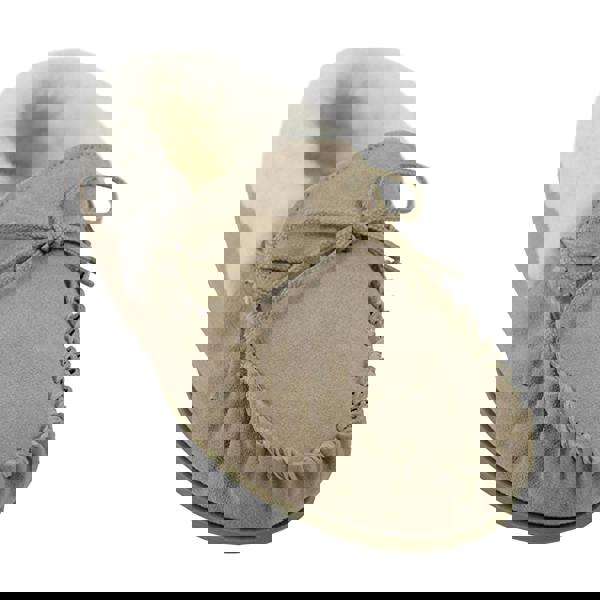 Eastern Counties Leather Womens Hard Sole Wool Lined Moccasins - Camel