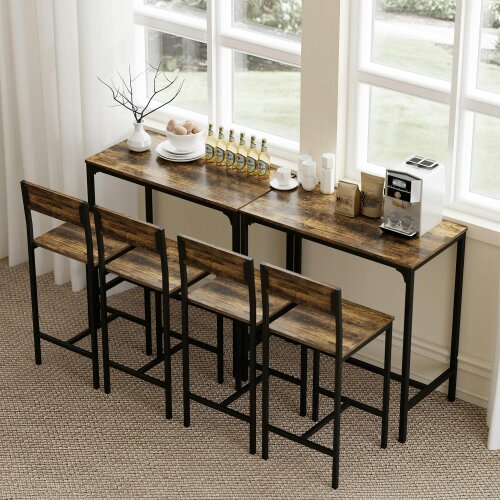 Wyld Haus Torakeno 3 Piece Industrial Bar Table And 2 Stool Set For Compact Spaces