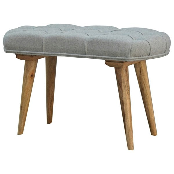 Artisan Furniture Deep Button Grey Tweed Bench