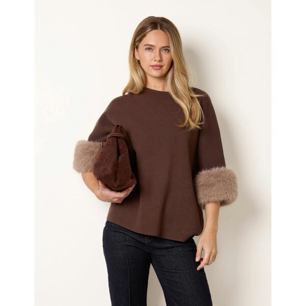 Blue Vanilla Faux Fur Cuff Jumper