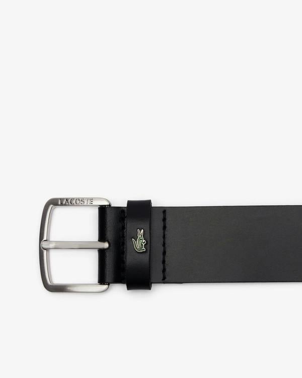 Lacoste Raw Edge Mens Leather Belt - Noir 000