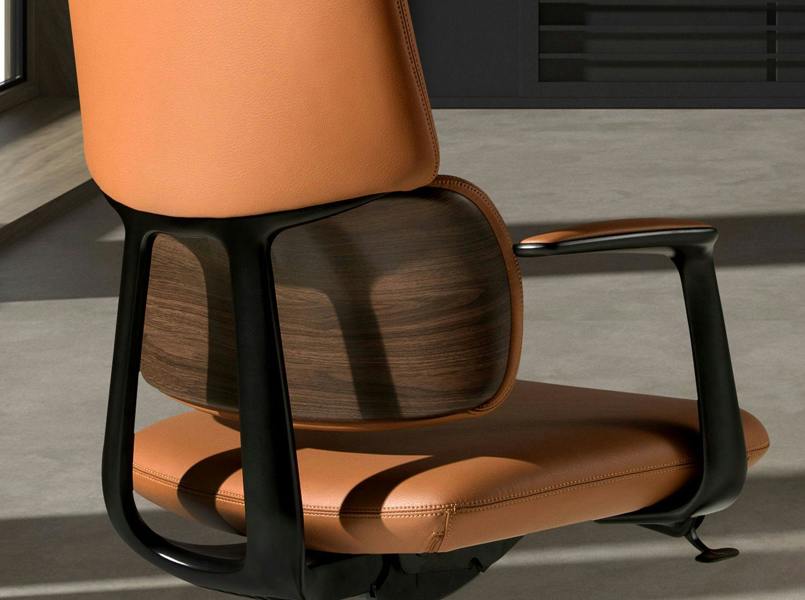 Angel Cerdá Swivel office chair in brown leatherette 4261