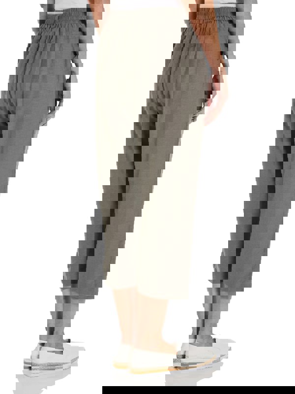 PennyPlain Linen Blend Cropped Trousers - Sage