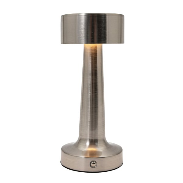 Petite Brushed Nickel Rechargeable Battery Touch Dimmable Table Lamp Image 2