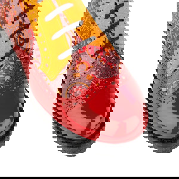 Embassy London The Artist - Red & Orange - Women's leather lace-up shoe with brogue detailing