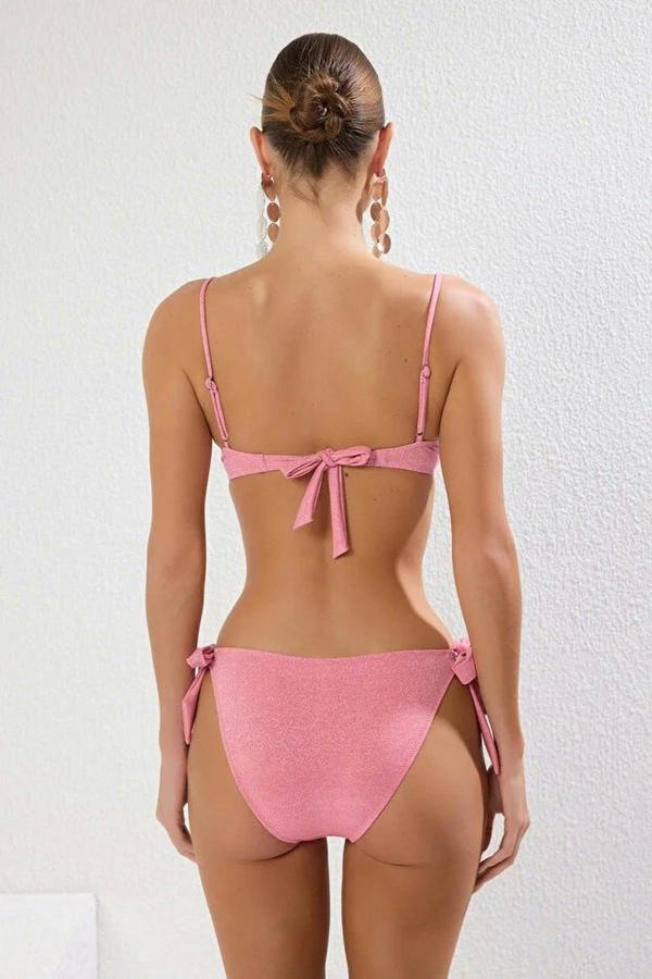 WOVCOR Tie-Up Balconette Padded Regular Low-Waist Bikini Set