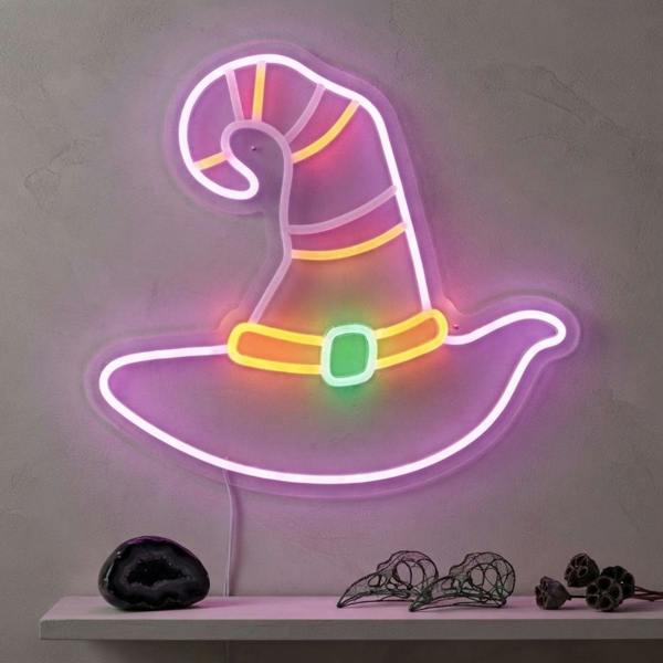 Garden Greatness NeonEsque LED Witch's Hat Halloween Wall Light