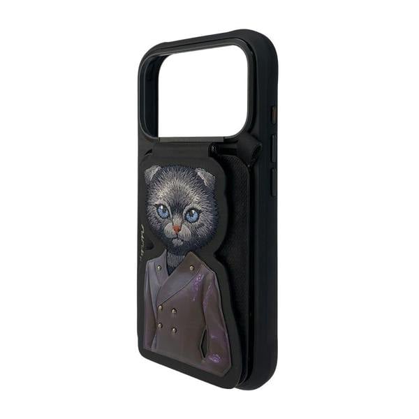 Nimmy Friends Nimmy Black Cat Magnetic Combo Case with Detachable MagSafe Card Holder Stand for iPhone 17 Pro Max 6.9" Black