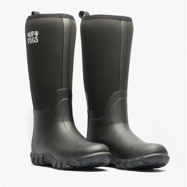 Mud Dogs RUTLAND TALL Neoprene Wellington Boots Black